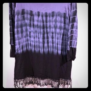 Tye dye dress with fringe